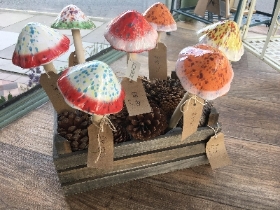 Garden ceramic mushroom